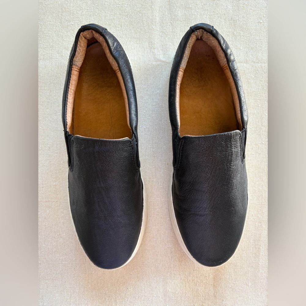 Frye Women’s Lena Slip-On Shoes in Black Leather
